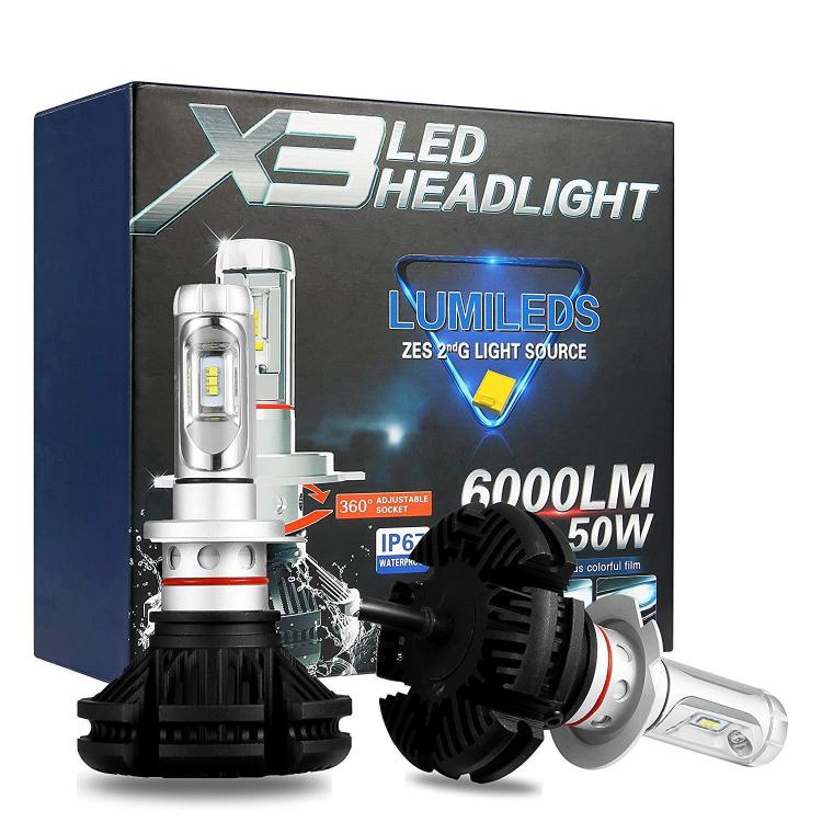 COPPIA LAMPADE X3 LED HEADLIGHT H11 LED CREE 6500K 6000LUMEN 12V XENON FARI AUTO