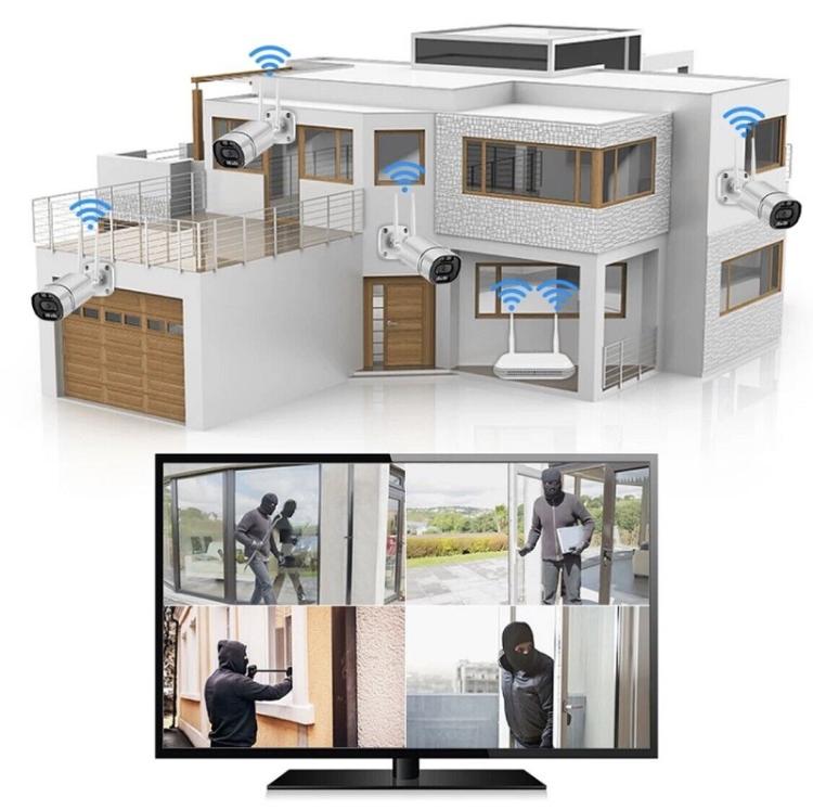 Kit Videosorveglianza Wireless Nvr 4 Canali 4 Telecamere Ptz Motorizzate Wi-Fi