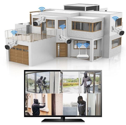Kit Videosorveglianza Wireless Nvr 4 Canali 4 Telecamere Ptz Motorizzate Wi-Fi