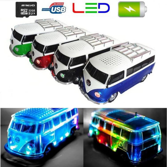 CASSA PORTATILE SD USB BLUETOOTH MP3 SPEAKER ALTOPARLANTE FORMA DI PULMINO - LED