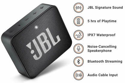 Jbl Go2 Bluetooth Speaker Cassa Usb Aux In Musica Diffusore Audio Portatile Nero