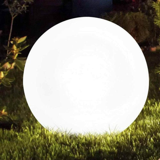Lampada Sfera Da Giardino Ø 40Cm Luce Esterno Palla Terra E27 Bianco + Picchetti