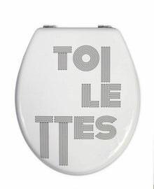 Copriwater Universale Con Stampa Legno Mdf Resistente Acciaio Wc Bagno TOILETTES