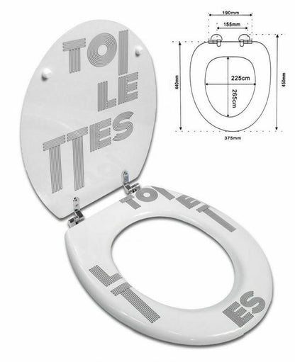 COPRIWATER UNIVERSALE CON STAMPA LEGNO MDF RESISTENTE ACCIAIO WC BAGNO TOILETTES