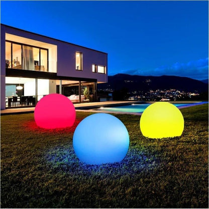 Lampada Sfera Da Giardino Ø 50Cm Luce Esterno Palla Terra E27 Bianco + Picchetti
