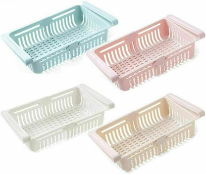 2PZ ORGANIZER FRIGO CASSETTO CONTENITORE SALVASPAZIO CESTELLO PER FRIGORIFERO
