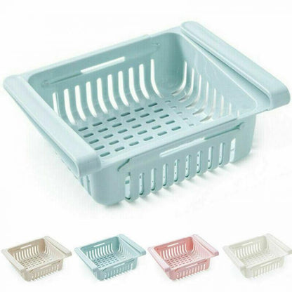 2PZ ORGANIZER FRIGO CASSETTO CONTENITORE SALVASPAZIO CESTELLO PER FRIGORIFERO