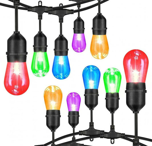 10pz LAMPADE E27 LED COLORATE BLU ROSSA GIALLA VERDE VIOLA PER CATENARIA CATENA