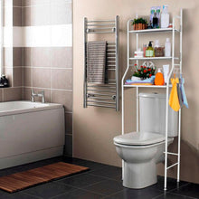 Scaffale Sopra Lavatrice O Wc Acciaio Bianco Con 3 Ripiani Salvaspazio Per Bagno