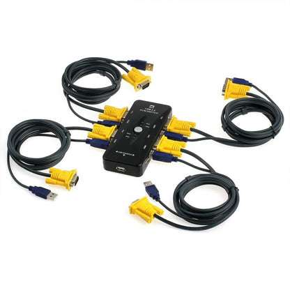 Kvm Switch Adattatore Usb Vga 4 Porte Pc In 1 Tastiera Mouse Monitor Computer