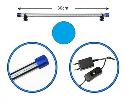 Barra Led Lampada Neon Per Acquario Impermeabile Immersione Luce BLU 30CM