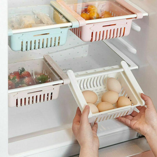 2PZ ORGANIZER FRIGO CASSETTO CONTENITORE SALVASPAZIO CESTELLO PER FRIGORIFERO
