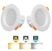 2x FARETTO INCASSO LED 5W 3in1 LUCE BIANCA FREDDA NATURALE CALDA SOFFITTO MOLLA