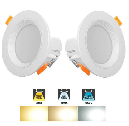 10x FARETTO INCASSO LED 5W 3in1 LUCE BIANCA FREDDA NATURALE CALDA SOFFITTO MOLLA