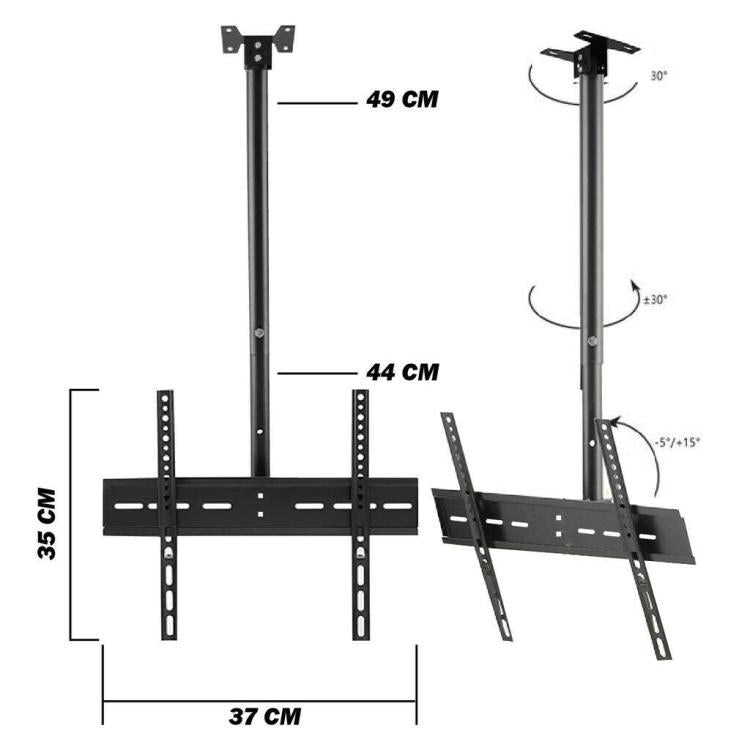 Staffa Soffitto Supporto Per Tv Braccio Regolabile Tetto Led 26"-32"-40"-55"-60"