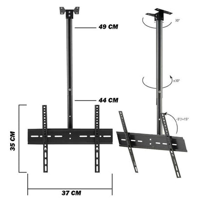 Staffa Soffitto Supporto Per Tv Braccio Regolabile Tetto Led 26"-32"-40"-55"-60"