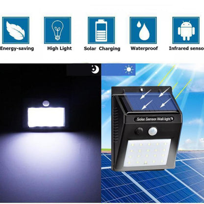 4 LAMPADA LED SOLARE DA ESTERNO GIARDINO FARETTO FOTOVOLTAICO CON SENSORE LUCE