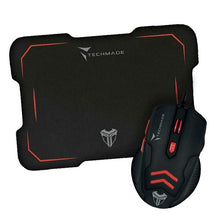 Techmade Kit Mouse Usb + Tappetino Gaming Led Rosso Desktop Mousepad Pc Notebook