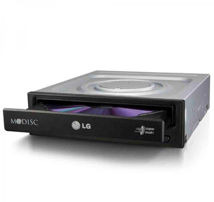 Lg/Hitachi Masterizzatore Dvd Interno Gh24Nsd5 Sata Bulk Lettore Disco Cd Nero