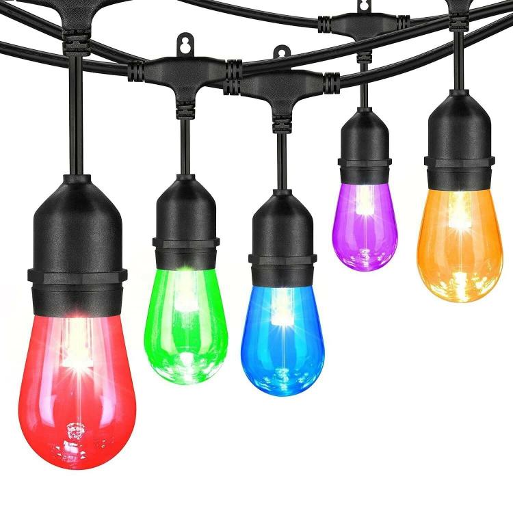 10pz LAMPADE E27 LED COLORATE BLU ROSSA GIALLA VERDE VIOLA PER CATENARIA CATENA