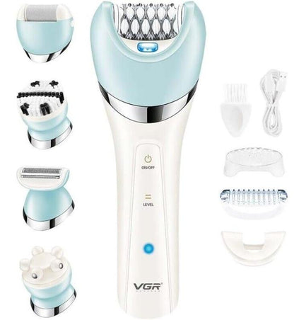 Vgr V-733 Epilatore Elettrico Professionale A Batteria 6In1 Display Impermeabile