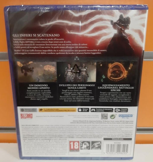 DIABLO IV PS5 VIDEOGIOCO PLAYSTATION 5 ITALIANO GIOCO SIGILLATO DIABLO 4 NUOVO