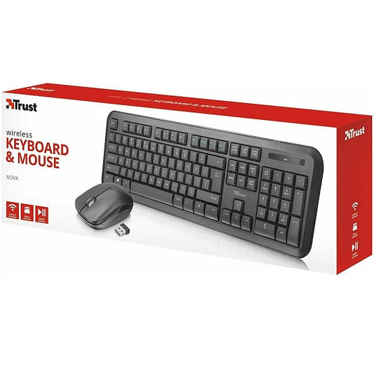 Trust Kit Tastiera Nova E Mouse Wireless Set Accessori Computer Pc Portatile