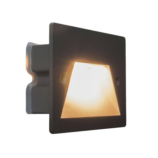 Faretto Segnapassi Ip65 Led 3W Incasso Scatola 503 Per Scale Giardino 4000K/Nero