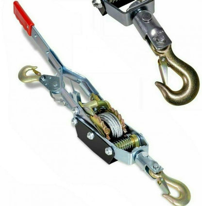 Paranco Verricello Argano Manuale Gancio Traino 4T 4000Kg Fune Cavo Acciaio