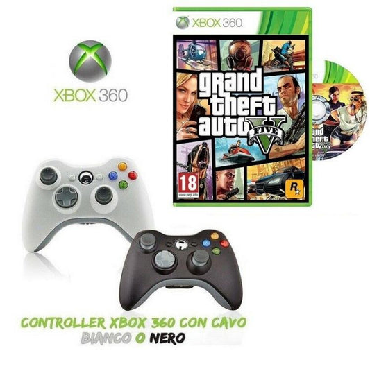 Gta 5 Xbox 360 Grand Theft Auto Xbox 360 Italiano + Controller Joypad Compatible
