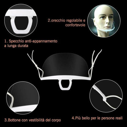 10pz PARASCHIZZI VISO BOCCA E NASO VISIERA TRASPARENTE PER RISTORATORE ANTISPUTO