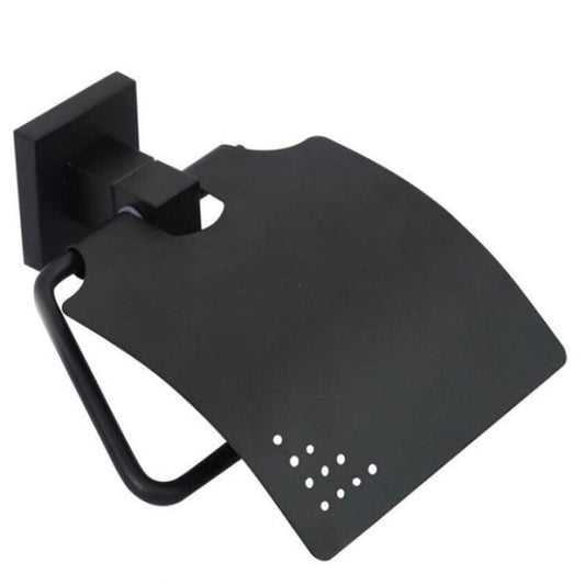 Porta Rotolo Carta Igienica A Muro Parete Con Coperchio Basculante Acciaio Nero