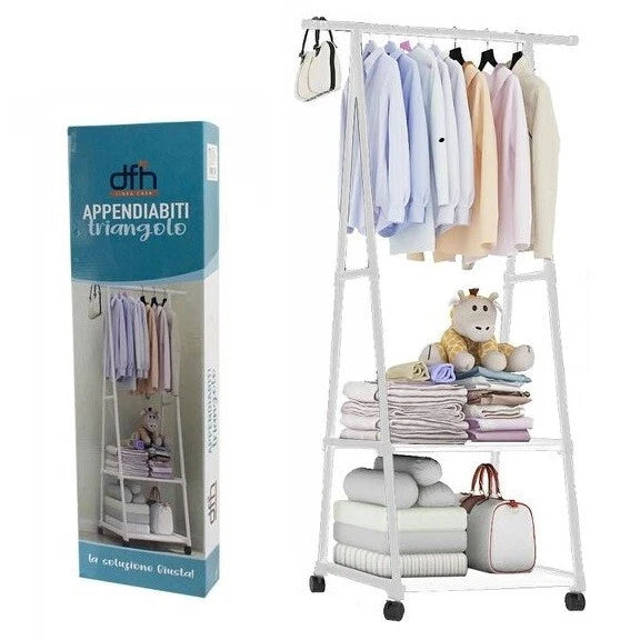 Stender Stand Appendiabiti Attaccapanni con Rotelle a Scaffale Armadio (Nero)