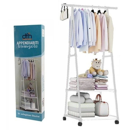 Stender Stand Appendiabiti Attaccapanni con Rotelle a Scaffale Armadio (Bianco)