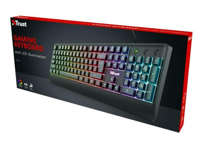 Kit Tappetino Mousepad Gaming Mouse Xxl+Tastiera Trust Ziva Led Pc Illuminata