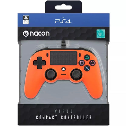 Nacon Controller Wired Pad Playstation 4 Ps4/Pc Joypad Cablato Usb (Arancio)