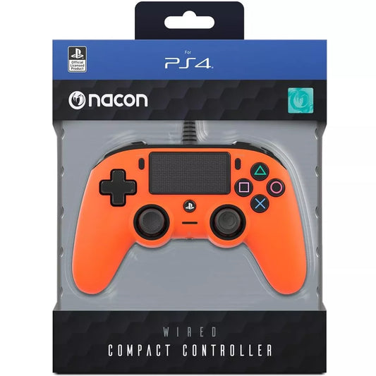 Nacon Controller Wired Pad Playstation 4 Ps4/Pc Joypad Cablato Usb (Arancio)