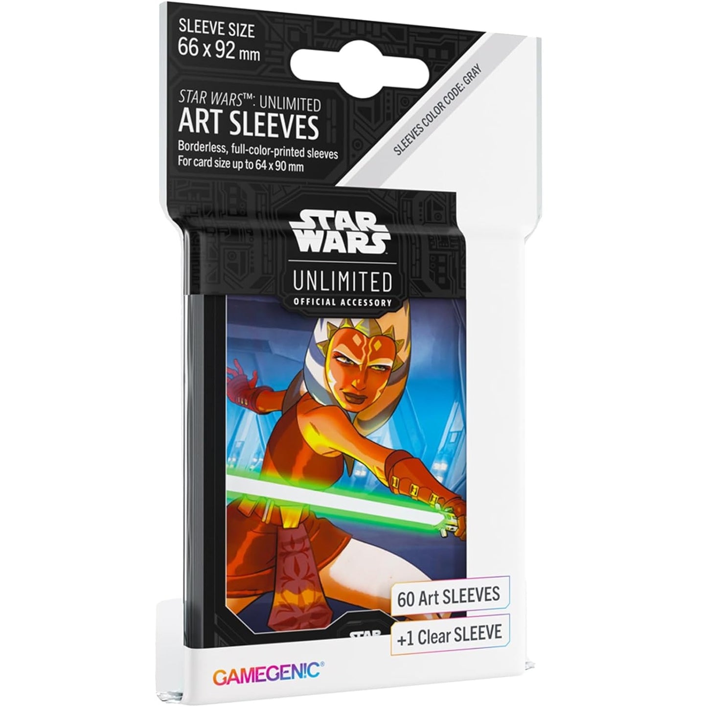 Asmodee Star Wars Unlimited Ahsoka Tano – Pack of 60 Art Sleeves And 1 Clear Sleeve