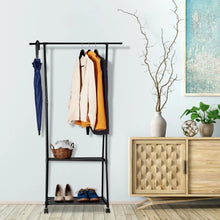 Stender Stand Appendiabiti Attaccapanni con Rotelle a Scaffale Armadio (Nero)