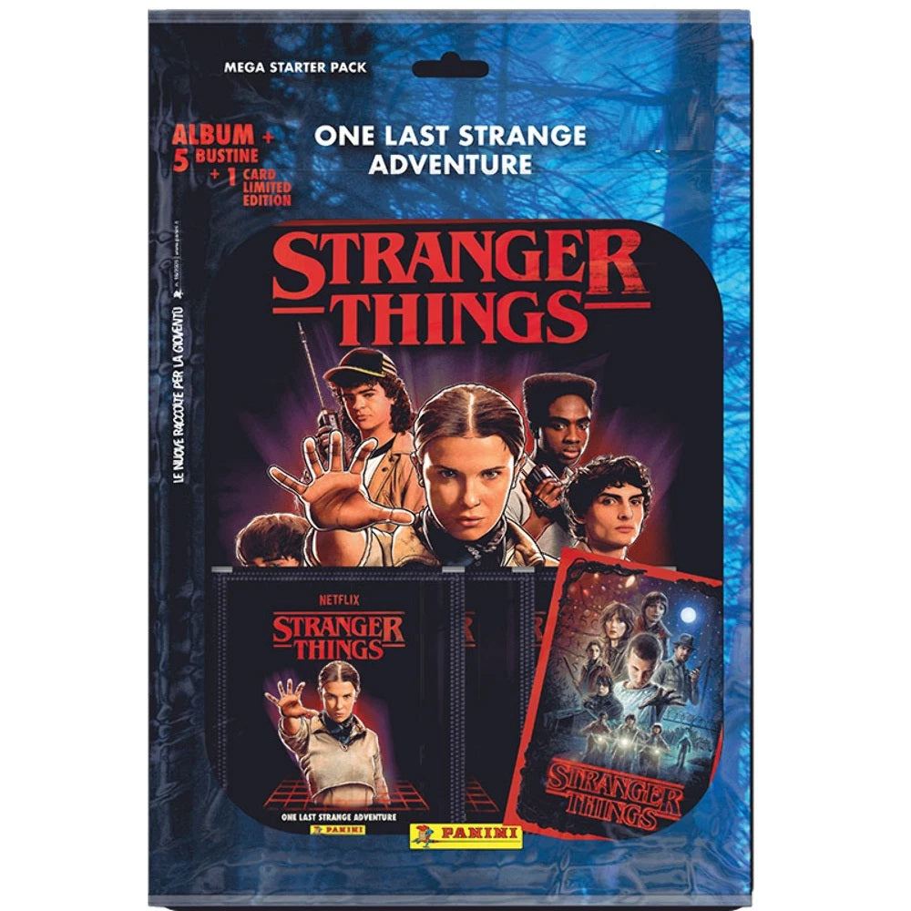 Panini Stranger Things Mega Starter Set 5 Buste Stickers +1 Card Limited Edition