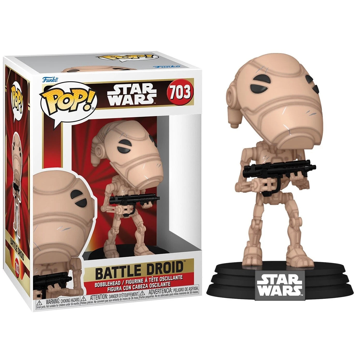 Funko Pop ! Star Wars (703) Battle Droid - Bobblehead Vinyl Figure 9 cm