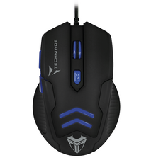 Techmade Kit Mouse Usb + Tappetino Gaming Blu Led Desktop Mousepad Pc Notebook