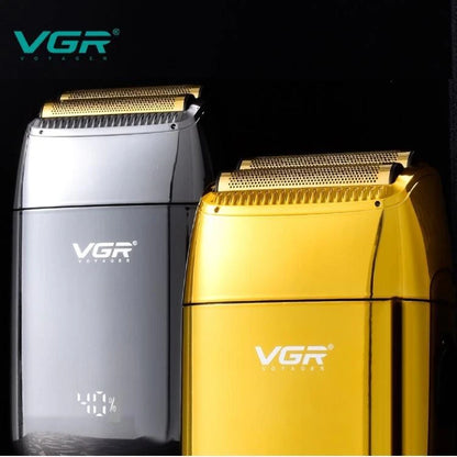 VGR V-399 Rasoio Barba Elettrico Ricaricabile Professionale 2 Lame e Display Led