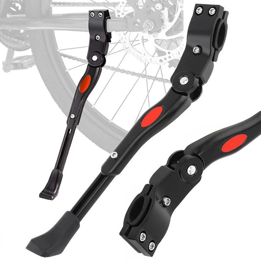 Cavalletto Bici Regolabile Supporto Laterale Mtb Bicicletta 24"/26"/27" (Nero)