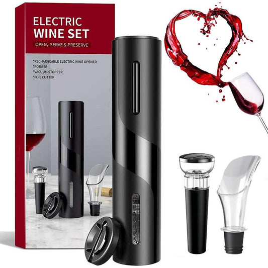 Kit Apribottiglie Elettrico Automatico Cavatappi Versatore Apri Bottiglie Vino