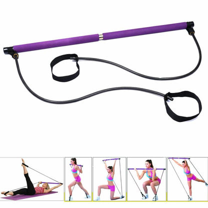 ATTREZZO ELASTICO LONG BARRA RESISTENZA CORDA ESERCIZI BRACCIA PILATES YOGA NERO