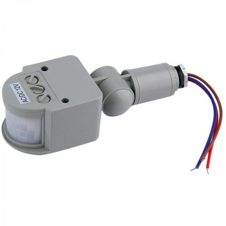 Sensore Di Movimento Infrarossi 180 Pir 220V Rilevatore Crepuscolare Fari Led-Gr