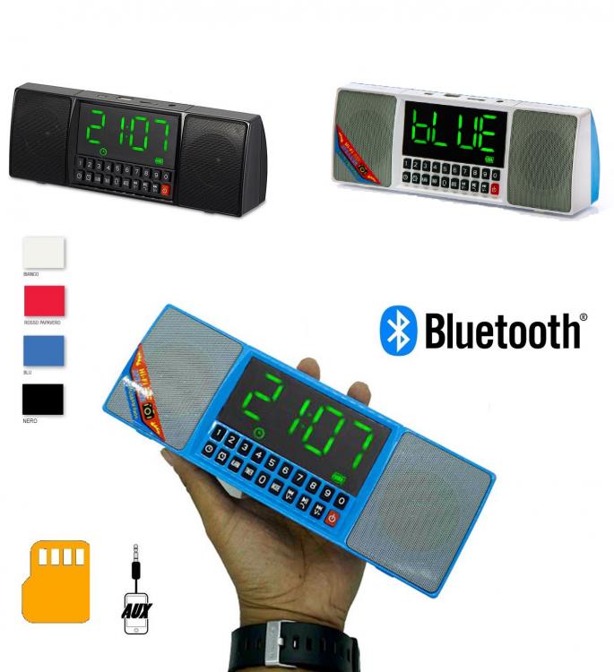 CASSA SPEAKER BLUETOOTH DISPLAY VIVAVOCE TELEFONO USB SD MP3 RADIO FM SMARTPHONE