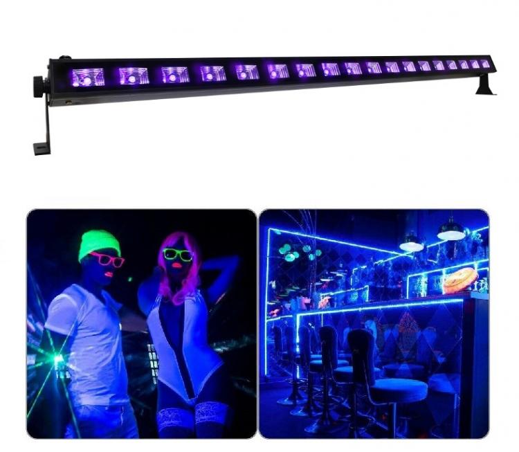 BARRA LED BLACK UV EFFETTO FLUO ULTRAVIOLETTI LUCE VIOLA LAMPADA BAR FARO DISCO