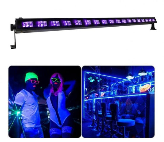 BARRA LED BLACK UV EFFETTO FLUO ULTRAVIOLETTI LUCE VIOLA LAMPADA BAR FARO DISCO